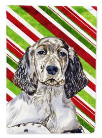 English Setter Candy Cane Christmas Garden Flag