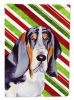 Basset Hound Candy Cane Christmas Garden Flag