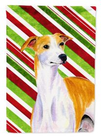 Whippet Candy Cane Christmas Garden Flag
