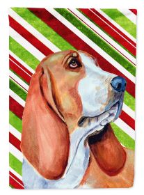 Basset Hound #3 Candy Cane Christmas Garden Flag