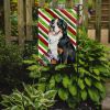 Bernese Mountain Dog Candy Cane Christmas Garden Flag