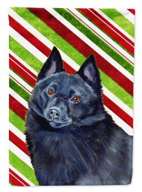 Schipperke Candy Cane Christmas Garden Flag