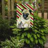Pug Candy Cane Christmas Garden Flag