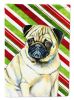 Pug Candy Cane Christmas Garden Flag