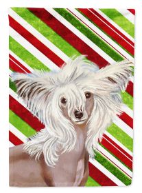 Chinese Crested Candy Cane Christmas Garden Flag