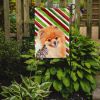 Pomeranian Candy Cane Christmas Garden Flag