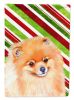 Pomeranian Candy Cane Christmas Garden Flag