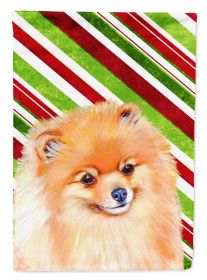 Pomeranian Candy Cane Christmas Garden Flag
