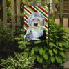 Old English Sheepdog Candy Cane Christmas Garden Flag