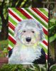 Old English Sheepdog Candy Cane Christmas Garden Flag