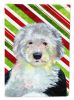 Old English Sheepdog Candy Cane Christmas Garden Flag