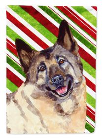 Norwegian Elkhound Candy Cane Christmas Garden Flag