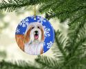 Bearded Collie Winter Snowflakes Ornament
