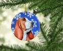 Basset Hound #3 Winter Snowflakes Ornament