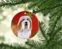 Bearded Collie Christmas Snowflakes Ornament