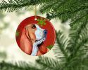 Basset Hound #3 Christmas Snowflakes Ornament