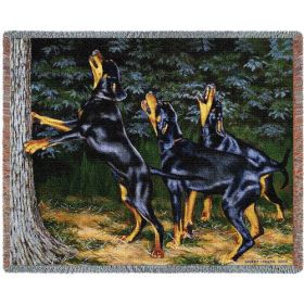 Night Song Doberman - Cotton Woven Blanket