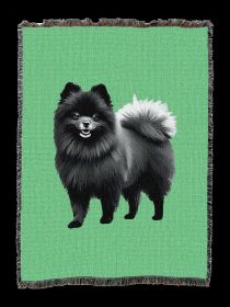 Pomeranian Dark Cotton Woven Throw
