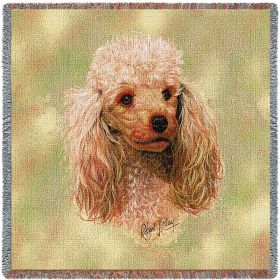 Poodle - Cream - Lap Square Cotton Woven Throw