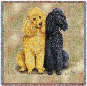 Poodles - Lap Square Cotton Woven Throw