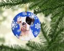 Boxer - Cooper - Winter Snowflakes Ornament