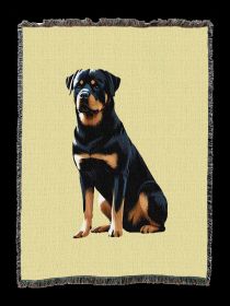 Rottweiler 2 Cotton Woven Throw