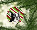 Boston Terrier Christmas Candy Ceramic Ornament