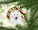 American Eskimo Christmas Candy Ceramic Ornament