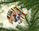 Boxer Christmas Candy Ceramic Ornament