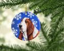 Basset Hound #4 Winter Snowflakes Ornament