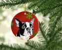 Boston Terrier Christmas Snowflakes Ornament