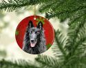 Belgian Sheepdog Christmas Snowflakes Ornament