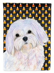 Maltese #2 Candy Corn Halloween Garden Flag