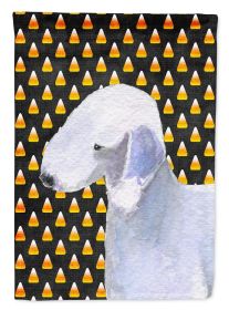 Bedlington Terrier Candy Corn Halloween Garden Flag