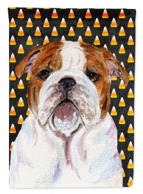 Bulldog #2 Candy Corn Halloween Garden Flag