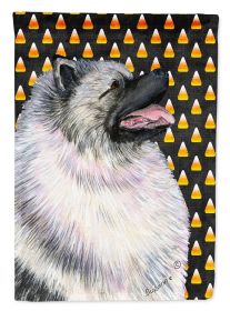Keeshond Candy Corn Halloween Garden Flag