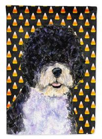 Portuguese Water Dog Candy Corn Halloween Garden Flag