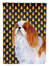 English Toy Spaniel Candy Corn Halloween Garden Flag