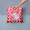 Borzoi Hearts Love and Valentine's Day Fabric Decorative Pillow
