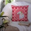 Borzoi Hearts Love and Valentine's Day Fabric Decorative Pillow