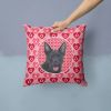 Australian Kelpie Hearts Love and Valentine's Day Fabric Decorative Pillow