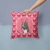 Boxer #2 Hearts Love and Valentine's Day Fabric Decorative Pillow