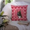 Boxer #2 Hearts Love and Valentine's Day Fabric Decorative Pillow