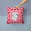 Boxer #3 Hearts Love and Valentine's Day Fabric Decorative Pillow