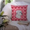 Boxer #3 Hearts Love and Valentine's Day Fabric Decorative Pillow