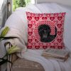 Affenpinscher Hearts Love and Valentine's Day Dog Portrait Fabric Decorative Pillow