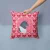 Akita Hearts Love and Valentine's Day Fabric Decorative Pillow