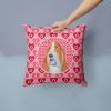 Basset Hound #5 Hearts Love and Valentine's Day Fabric Decorative Pillow