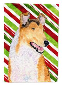 Collie #3 Candy Cane Christmas Garden Flag