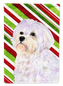 Maltese Candy Cane Christmas Garden Flag